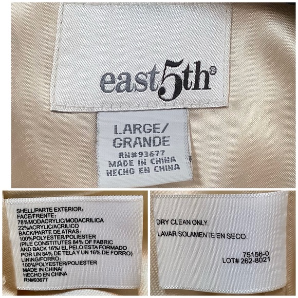 East 5th Vintage Faux Fur Snow Leopard Lynx Print Coat with Hood - Picture 10 of 12